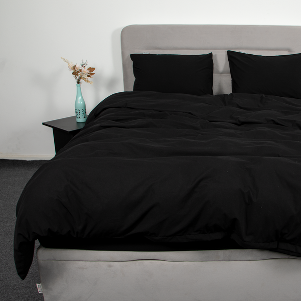 Egyptian Percale Cotton, Duvet cover set - Black