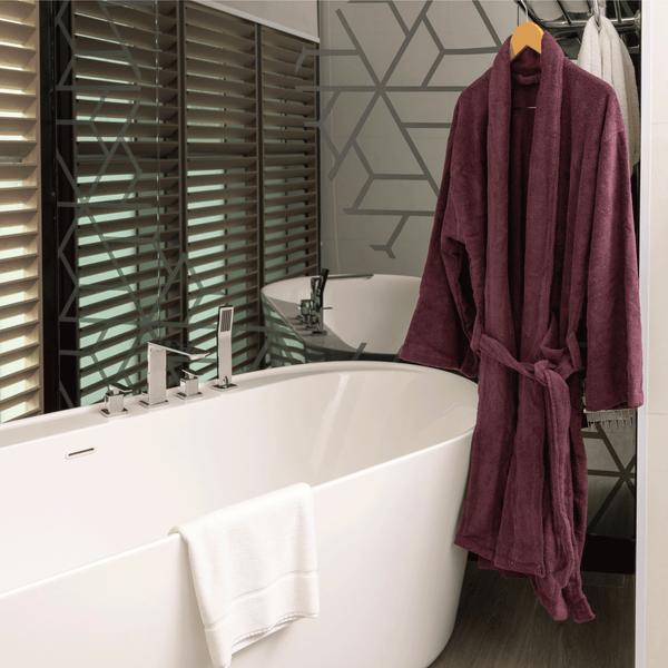 Bathrobe, Cotton - Burgundy