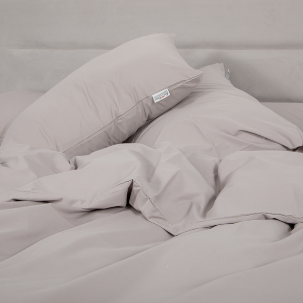 Egyptian Percale Cotton, Duvet cover set - Light Gray