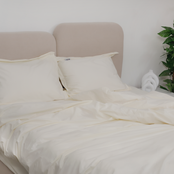 Egyptian Percale Cotton, Duvet cover set - Ivory