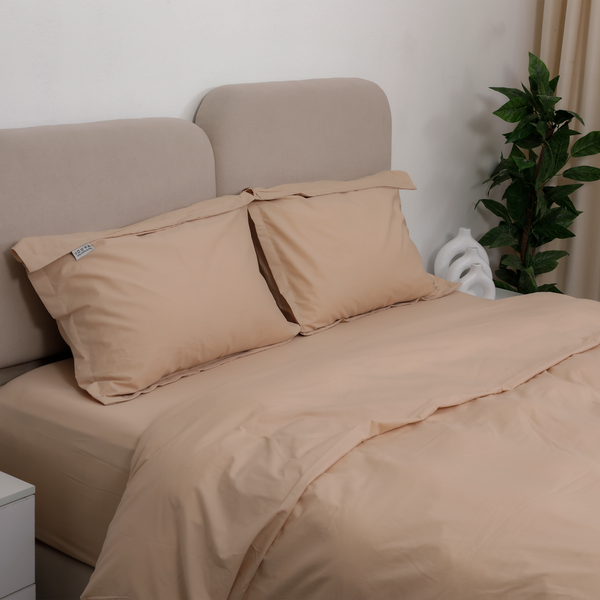 Egyptian Percale Cotton, Duvet cover set - Tan