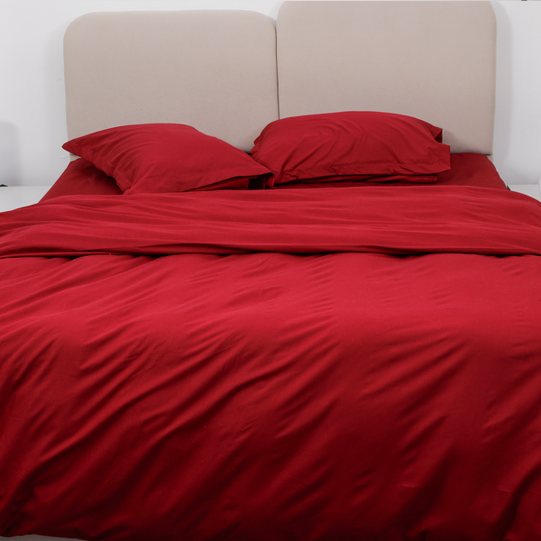 Egyptian Percale Cotton, Duvet cover set - Maroon