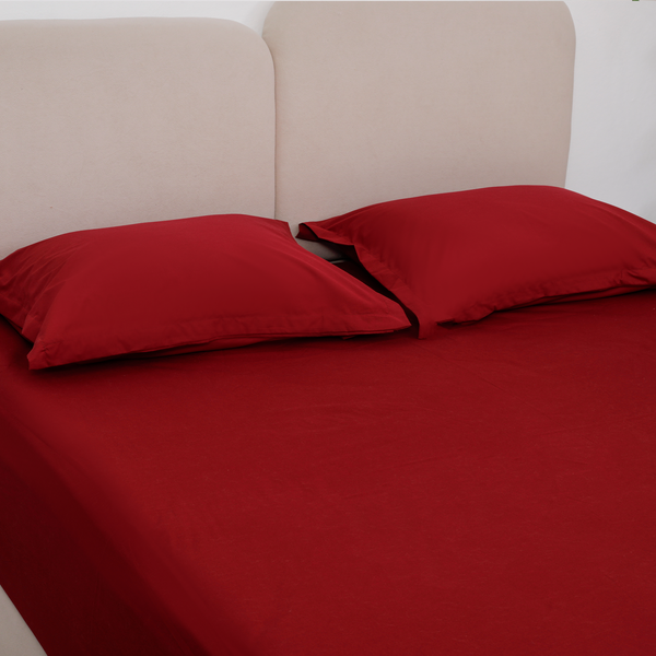 Egyptian Percale Cotton, Fitted bed sheet set- Maroon